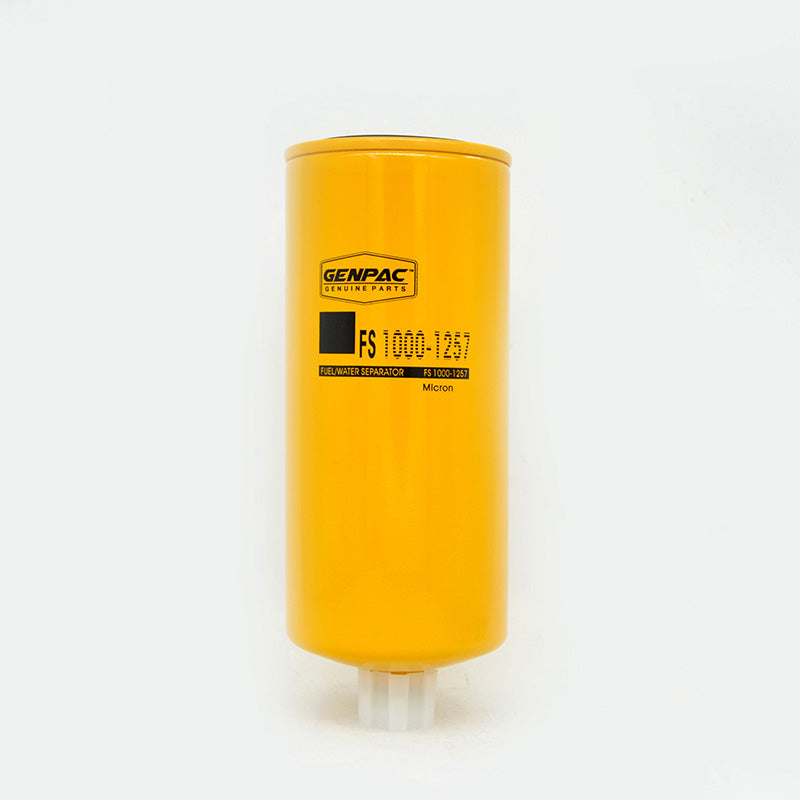 Genpac Genuine Part- Genpac Fuel water separator of Part No. FS1000-1257 is Compatible with Industrial Engines Models ( Cummins Engines )- Approx. Shipping Dimensions: Length(mm):100 -Width(mm):100 -Height(mm):250 -Weight(Kg): 0.88 - Always Use Genuine Part to Protect your Engine