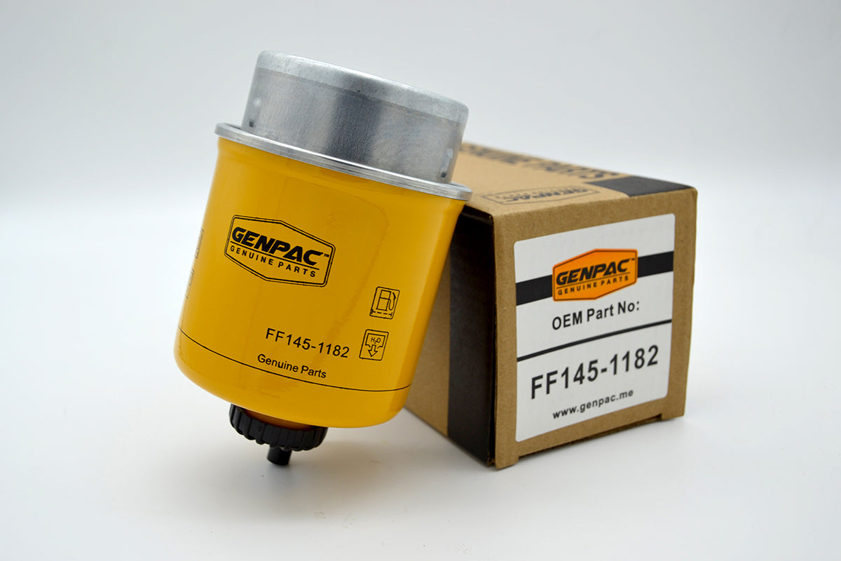 Genpac Genuine Part- Genpac Fuel Filter of Part No. FF145-1182 is Compatible with Industrial Engine Models ( Perkins Engines 1004 Series 1006 Series 1106 Series) Equivalent to/ Replaces Fuel Filter Part No. 26560145
\n
\nApprox. Shipping Dimensions: Length(mm): 85 - Width(mm)85 - Height(mm) 150-Weight (Kg): 0.24 - Always Use Genuine Part to Protect Your Engine