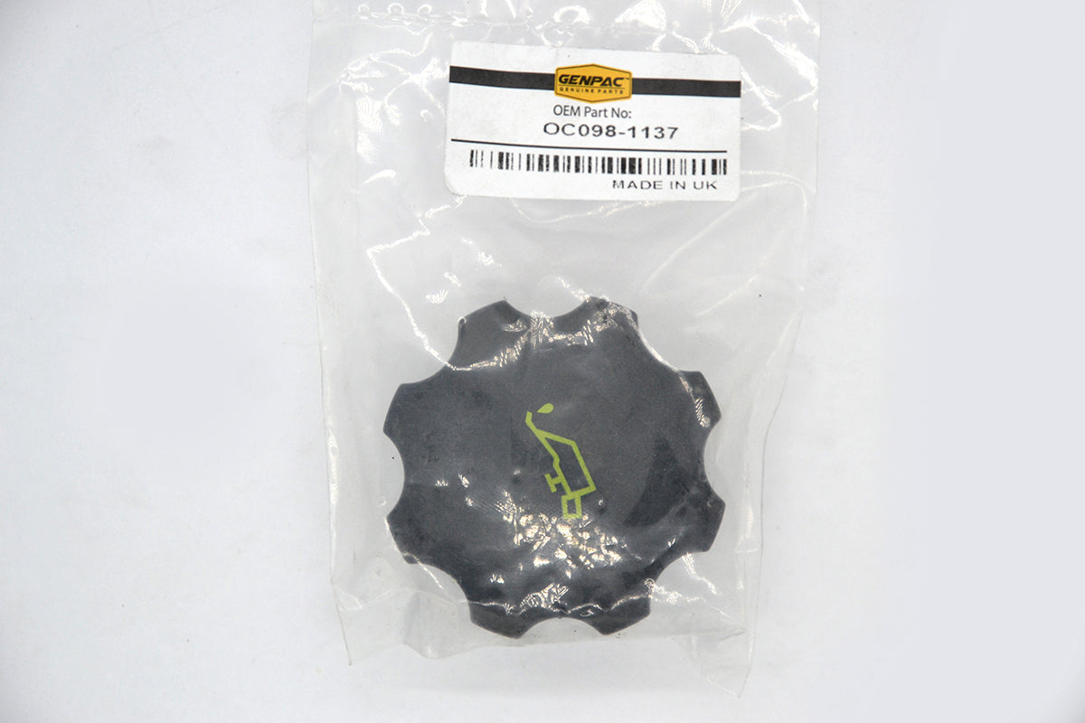 Genpac OC098-1137 Oil Cap is compatible with various diesel engines
\n
\nApproximate Shipping dimensions:
\n
\n-Length(mm)=65   width(mm)=65
\n
\n-Height(mm)=32   Weight(Kg)=0.05