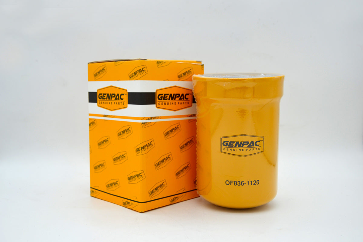 Genpac Genuine Part- Genpac Oil Filter of Part No. OF836-1126 is Compatible with Industrial Engine Models ( 6068HFU20 Series) Equivalent to/ Replaces Oil Filter Part No. RE504836
\n
\nApprox. Shipping Dimensions: Length(mm): 105 - Width(mm)105 - Height(mm) 147-Weight (Kg): 0.85 - Always Use Genuine Part to Protect Your Engine
